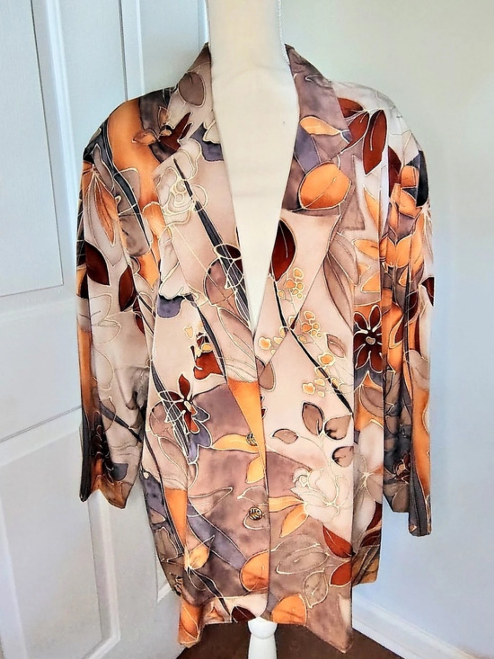 Maggie Sweet Floral Blazer Brown & Purple Size 3x